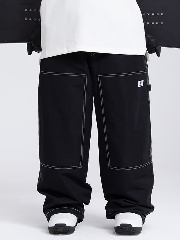 Pantalon cargo en denim Mountain Freerider pour homme, style ample, idéal pour le snowboard.