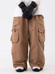 Pantalon de neige cargo utilitaire multipoches motif léopard Wild Soul Steeze ParkRider pour femme