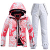 Combinaisons de ski deux pièces Arctic Queen pour femmes, en toile rose Goose, isolées