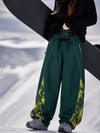 Pantalon de jogging ample Hyper Flux pour femme, style snowboard, avec empiècement graffiti et bande réfléchissante