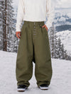 Pantalon de snowboard en denim brut utilitaire à rivets pour homme – Coupe oversize avec double poche arrière