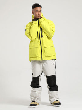 Ensemble veste de ski cargo et salopette Gsou Snow Winter Ranger pour homme