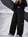 Pantalon de snowboard cargo ample à coutures épaisses pour femme, style utilitaire Wild Soul Crew
