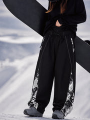 Women's Hyper Flux Baggy Snowboard-Style Joggers with Graffiti Panel and Reflective Tape