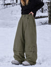Pantalon de snowboard cargo utilitaire UrbanCraft pour femme, à double genouillère et empiècements renforcés par rivets