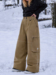 Pantalon de snowboard cargo ample à coutures épaisses pour femme, style utilitaire Wild Soul Crew