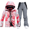 Combinaisons de ski deux pièces Arctic Queen pour femmes, en toile rose Goose, isolées