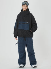 Veste bomber d'hiver pour femme avec pantalon de snowboard cargo ample.