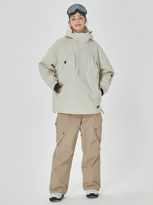 Veste anorak ample Freerider pour femme avec pantalon de snowboard cargo.
