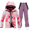 Combinaisons de ski deux pièces Arctic Queen pour femmes, en toile rose Goose, isolées