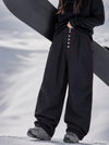 Pantalon de snowboard en denim brut utilitaire à rivets pour femme – Coupe oversize avec double poche arrière