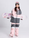 Ensemble veste et pantalon de ski coupe-vent Cosone Winter Forward à fermeture éclair et colorblock pour homme