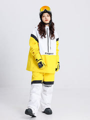 Ensemble veste et pantalon de ski Cosone Powdreamer pour femme, à demi-zip et colorblock