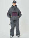 Veste bomber d'hiver pour femme avec pantalon de snowboard cargo ample.