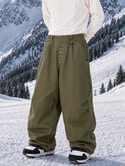 Pantalon de snowboard en denim brut utilitaire à rivets pour homme – Coupe oversize avec double poche arrière