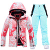 Combinaisons de ski deux pièces Arctic Queen pour femmes, en toile rose Goose, isolées