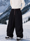 Pantalon de snowboard en denim brut utilitaire à rivets pour homme – Coupe oversize avec double poche arrière