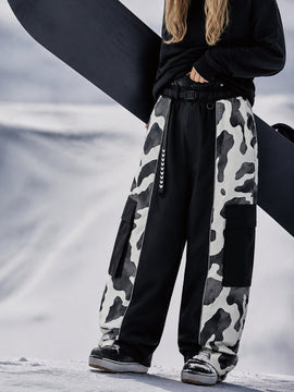 Pantalon de snowboard extra ample à blocs de couleurs réfléchissants Wild Motion pour femme