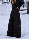Pantalon de snowboard cargo ample à coutures épaisses pour femme, style utilitaire Wild Soul Crew