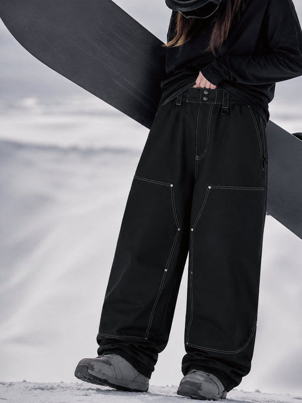 Pantalon de snowboard UrbanCraft Utility Baggy pour femme avec empiècements renforcés pour le freeride