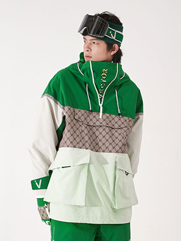 Anorak d'hiver unisexe réfléchissant et coloré pour homme et femme, idéal pour le snowboard.