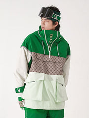 Anorak d'hiver unisexe réfléchissant et coloré pour homme et femme, idéal pour le snowboard.