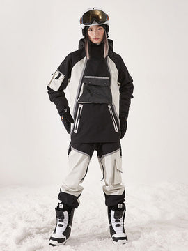 Combinaison de ski deux pièces isolée Vector Winter Choice pour femme, colorblock