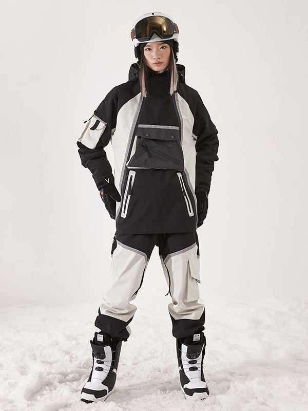 Combinaison de ski deux pièces isolée Vector Winter Choice pour femme, colorblock