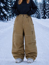 Pantalon de snowboard cargo ample à coutures épaisses pour femme, style utilitaire Wild Soul Crew