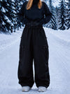 Pantalon de snowboard cargo utilitaire Techline pour femme, inspiré des vêtements de travail – Coupe ample et freestyle
