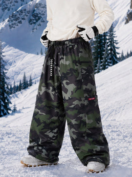 Pantalon de snowboard cargo ample et extensible pour homme, style freestyle, en tissu Techline utilitaire et résistant.
