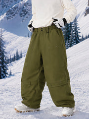 Pantalon de snowboard cargo utilitaire UrbanCraft pour homme, à double genouillère et empiècements renforcés par rivets