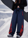 Pantalon de jogging ample Hyper Flux pour femme, style snowboard, avec empiècement graffiti et bande réfléchissante