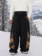 Pantalon de jogging ample Hyper Flux pour homme, style ski, avec empiècement graffiti coloré et bande réfléchissante
