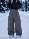 Pantalon de snowboard cargo ample à coutures épaisses pour femme, style utilitaire Wild Soul Crew