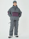 Veste bomber d'hiver pour homme avec pantalon de snowboard cargo ample.