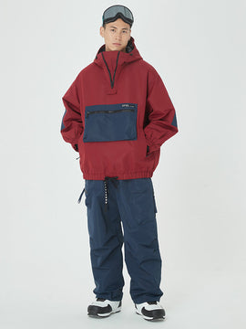 Veste bomber d'hiver pour homme avec pantalon de snowboard cargo ample.