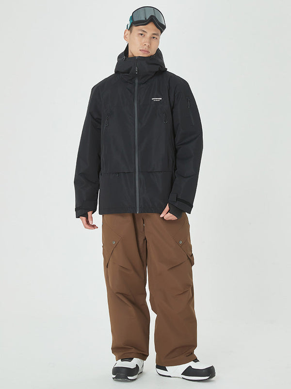 Combinaison de ski Mountain Breaker pour homme, veste anorak de snowboard avec pantalon cargo assorti.