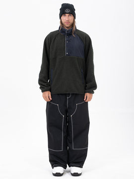 Ensemble pull en polaire sherpa pour homme et pantalon de ski ample style freerider urbain