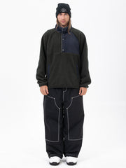 Ensemble pull en polaire sherpa pour homme et pantalon de ski ample style freerider urbain