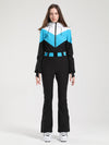 Combinaison de ski Gsou Snow Retro pour femme, à ceinture et coupe évasée color-block.