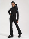 Combinaison de ski une pièce Gsou Snow Classic pour femme, coupe évasée et ceinture