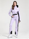Combinaison de ski Gsou Snow Classic pour femme, coupe évasée, bordure en fausse fourrure, modèle Dawn