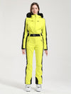 Combinaison de ski Gsou Snow Classic Dawn pour femme, ornée de fausse fourrure.