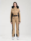 Combinaison de ski Gsou Snow Classic pour femme, coupe évasée, bordure en fausse fourrure, modèle Dawn