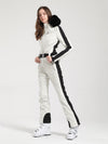 Combinaison de ski Gsou Snow Classic Dawn pour femme, ornée de fausse fourrure.