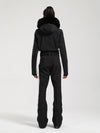 Combinaison de ski une pièce Gsou Snow Classic pour femme, coupe évasée, bordure en fausse fourrure, modèle Dawn.
