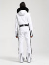 Combinaison de ski une pièce Gsou Snow Classic pour femme, coupe évasée, bordure en fausse fourrure, modèle Dawn.