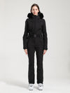 Combinaison de ski Gsou Snow Classic Dawn pour femme, ornée de fausse fourrure.