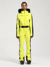 Combinaison de ski une pièce Gsou Snow Classic Dawn pour femme, ornée de fausse fourrure